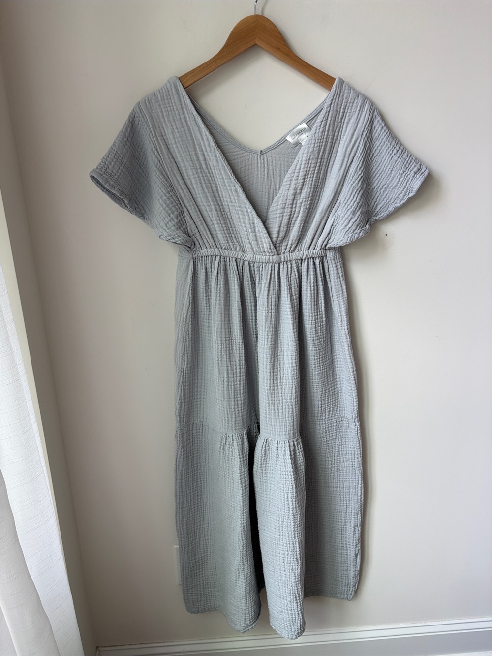 Cozy Earth Boardwalk Breeze Dress in Glacier Modal Blend Midi Soft Beachy Size S